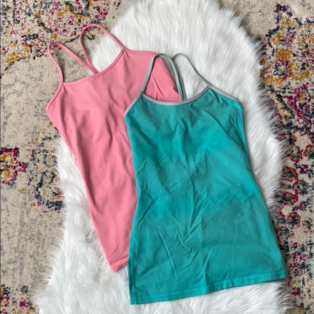 Two Lululemon Tops (mint & peach)